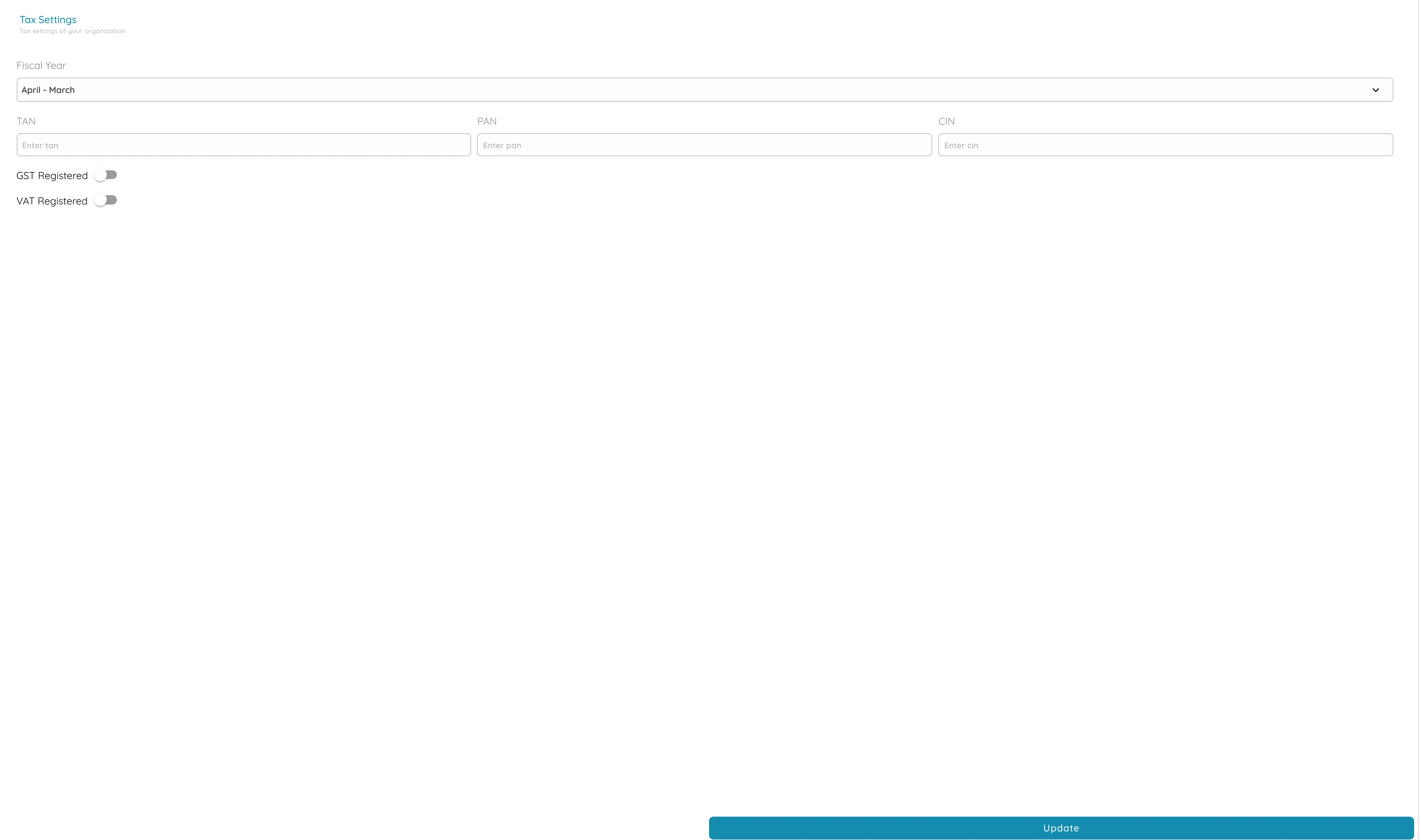 Tax settings and taxes - 1